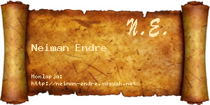 Neiman Endre névjegykártya